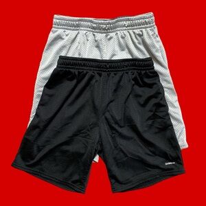 ATHLETIC WORKS Boys HUSKY Active Mesh DriFit Shorts 2PK BUNDLE
